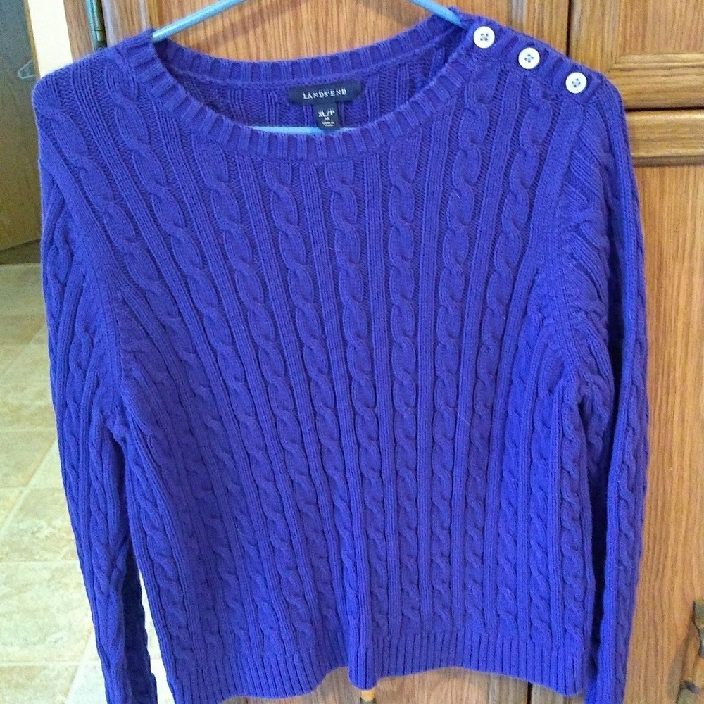 Lands End purplish blue sweater. 18P